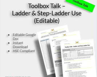 Ladder and Step-ladder use Toolbox Talk – Workplace Health & Safety