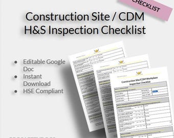 Construction Site Health & Safety Inspection Checklist (CDM Compliant)