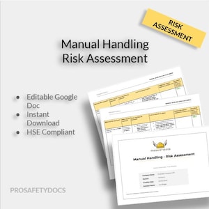 Handbuch Handhabung Risikobeurteilung | Bearbeitbares Google Docs und PDF | Gesundheit & Sicherheit | HSE-konform