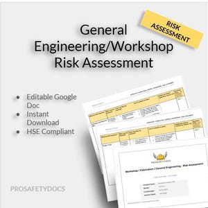 Engineering Workshop Risk Assessment | Editable Google Docs & PDF