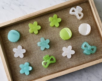 Floral Acrylic Hair Claw Clips - Set of 2