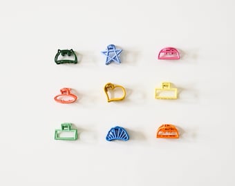 Colorful Mini Hair Claw Clips, Playful Hair Accessories, Set of 6