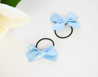 Set of 2 knotted bow hairties | Knottie bow clip | Handmade hair bow | Knotted ribbon hair bow | Ponytail bow| Hair accessory for baby, girl