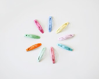 Pastel Hair Clips: Scalloped Snap Clips, Fun Girl's Accessory, Set of 6