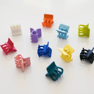 Set of 6 mini hair calw clips | Colorful hair claw set | Dainty hair claw pack | Square hair claw clips | Hair accessory for women and girls