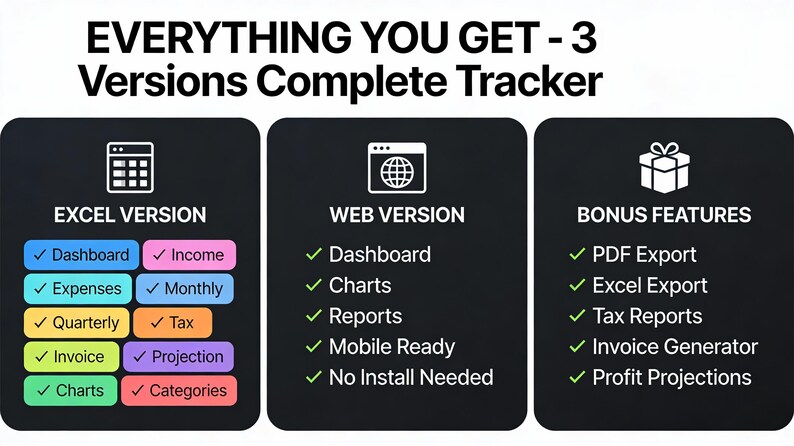 Freelancer Income Expense Tracker 2026 | Excel, Web & PDF - Etsy