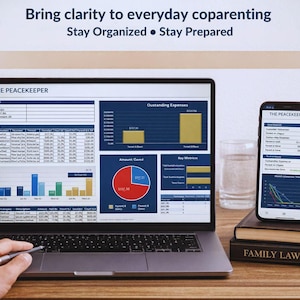 Co-Parenting Planner Expense Tracker Spreadsheet Custody Calendar Legal Documentation System