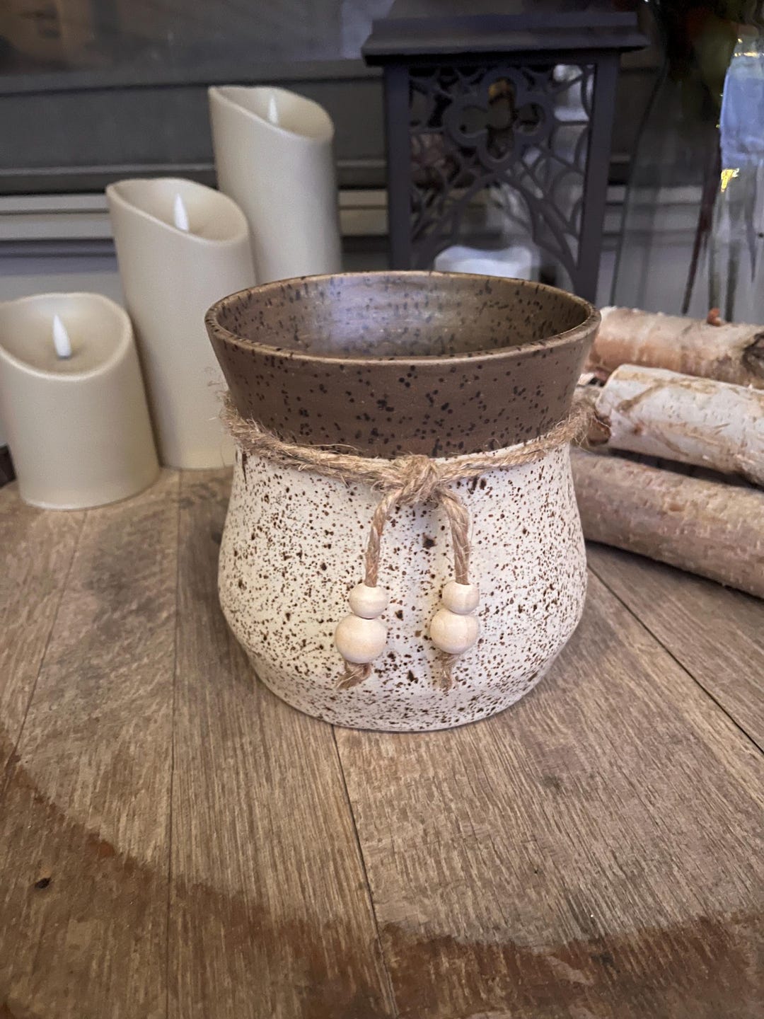 Handmade Speckled Rustic Vase: Wheel Thrown - Etsy