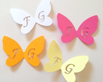 4,0 Cm-Set De 2 Pequeño Fucsia De Color De Plumas Mariposa Con Diseño De