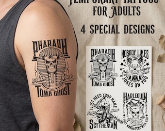 Supperb® タトゥーシール - ハロウィン タトゥー マジシャン スカル