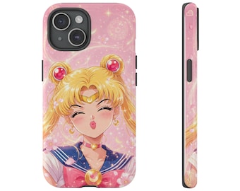 Funda para iPhone inspirada en Sailor Moon / Funda de anime de chica mágica rosa brillante