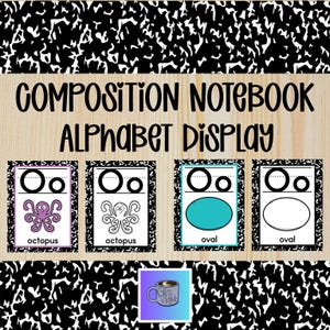 Back to School Alphabet Posters – Class Decor – Composition Notebook Theme