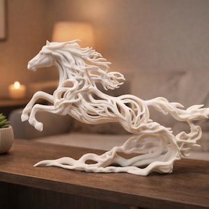 Abstract Horse Sculpture | Minimalist Horse Decor | Modern Desk Statue | 3D Printed Horse Figurine | Gift for Horse Lovers