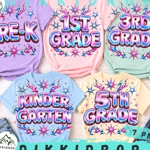 Back to School PNG Bundle, Glitter Dumpling School Bundle Pre-K Kindergarten First Second Third Fourth Fifth Grade  Shirt Design Sublimation