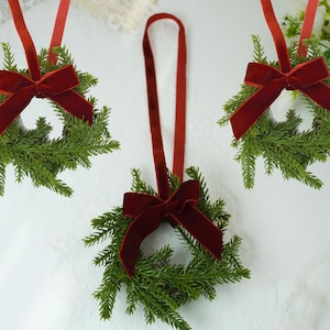 3er Set Mini Kranz Weihnachtsdekoration, immergrüner Schrank Kranz,Stuhl Swag,kleiner Türkranz