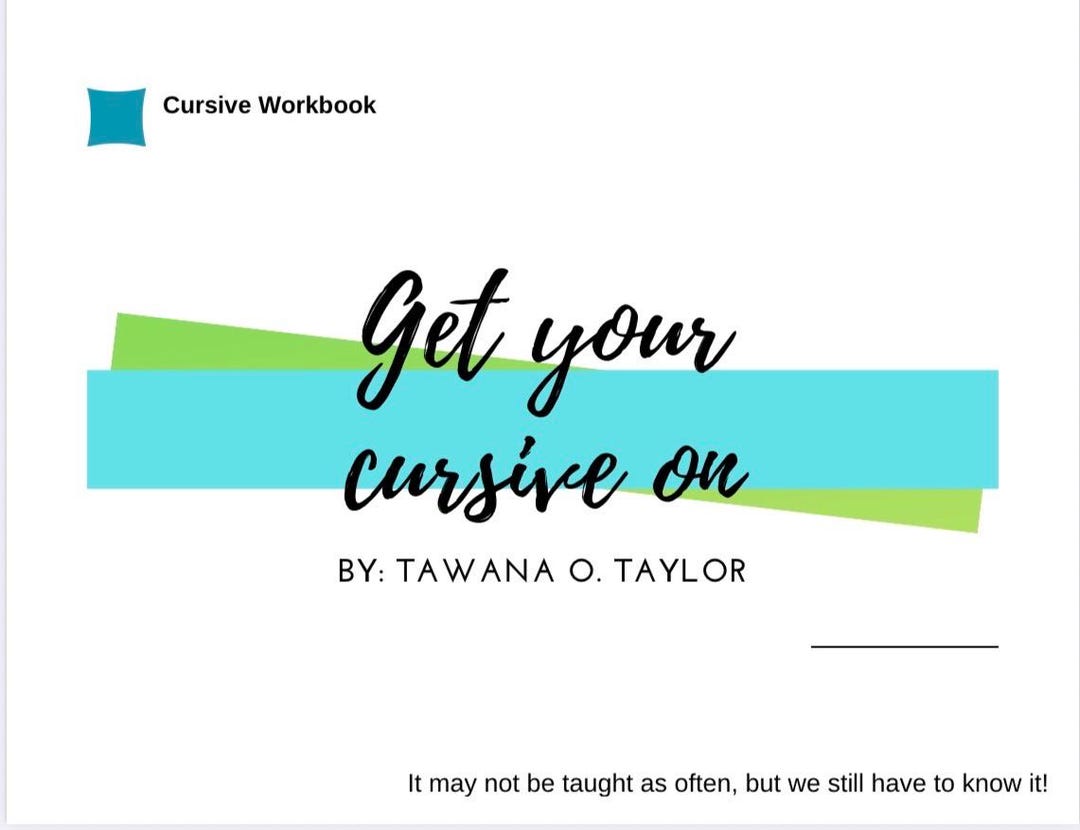 Cursive Workbook- Get Your Cursive On! - Etsy