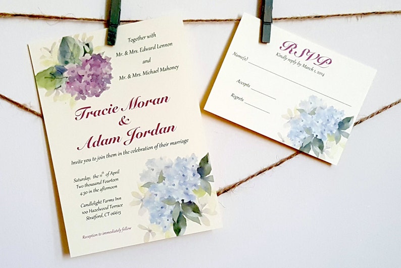 DIY Wedding Rsvp Template Download Instantly EDITABLE TEXT Hydrangea ...