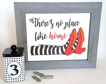 There's No Place Like Home Download - Home Sign Printable - Wizard of Oz Sign - Welcome Sign - Valentine's Day Gift - Instant Download