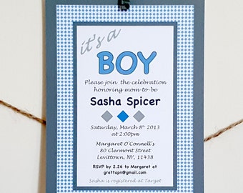 DIY Invitation Template - Download Instantly - EDITABLE TEXT - Baby Shower Invitation Template - It's A Boy Invitation Template