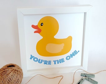 Rubber Duckie You're the One Digital Download - Kid's Bathroom Sign - Rubber Duck Download - Valentine's Day Gift - Instant Download