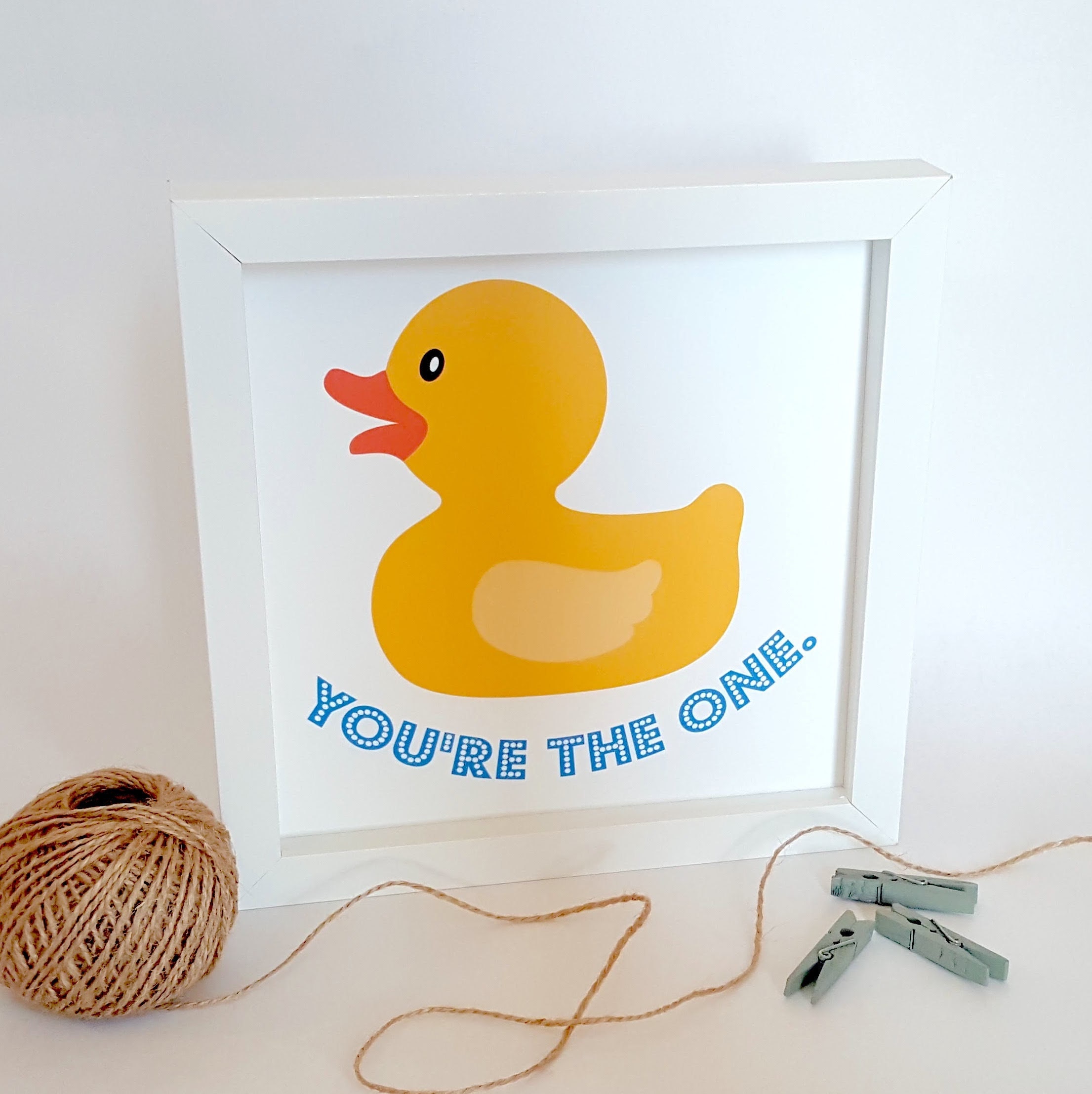 Rubber Duckie You're the One Digital Download Kid's Bathroom Sign