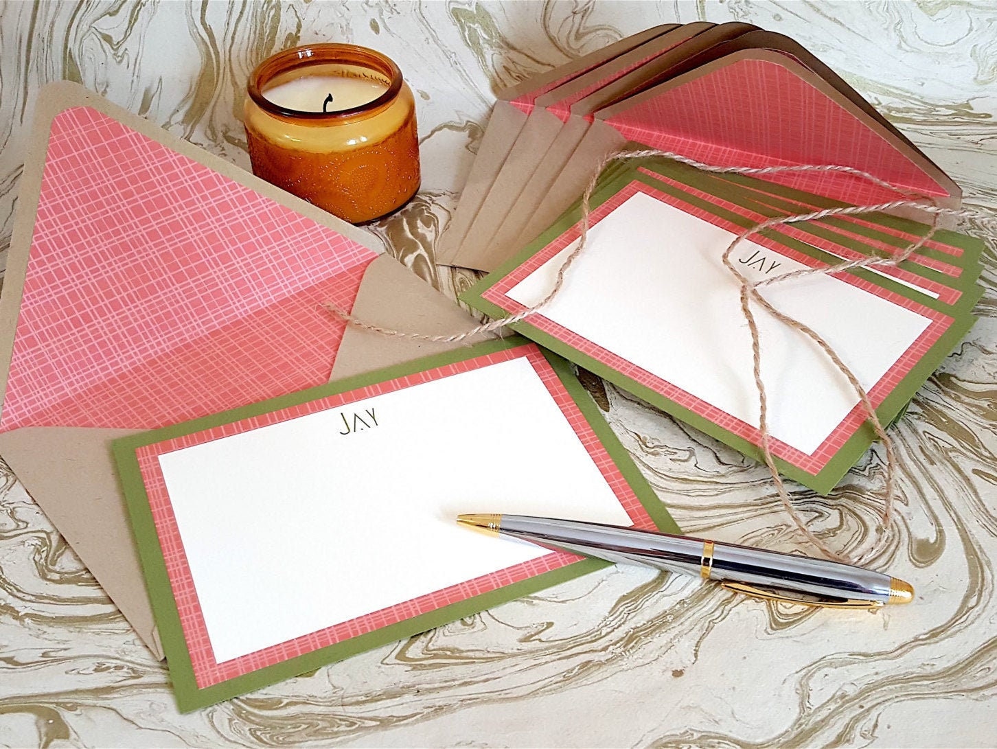 Custom Stationery with Lined Envelopes Personalized Etsy