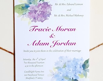 DIY Wedding Invitation Template - Download Instantly - EDITABLE TEXT - Hydrangea Invitation Template - Watercolor Flower Invitation Template