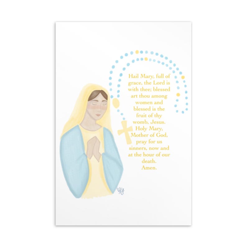 Hail Mary Prayer Card - Etsy