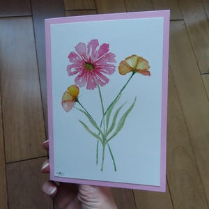 Wildflowers Card - Gold Hand-Embellished Watercolor Print (Not AI!)
