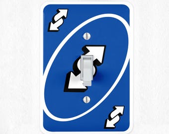 Uno Card Switch Cover Plate Duplex Outlet Reverse Draw 4 Wild Card Colors Family