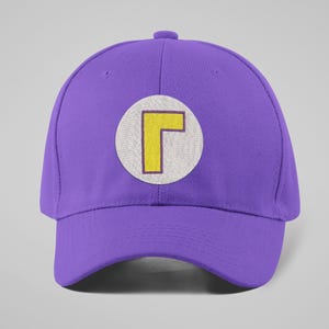 Waluigi Hat Adjustable Gamer Colors Mario Bowser N64 Mushroom Luigi Wario Wah SMB3 2026