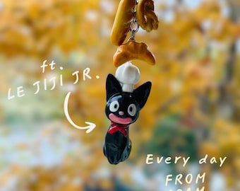 Jiji Keychain | Anime Black Cat | Chef Jiji Bakery Charm | Handmade Studio Ghibli Gift