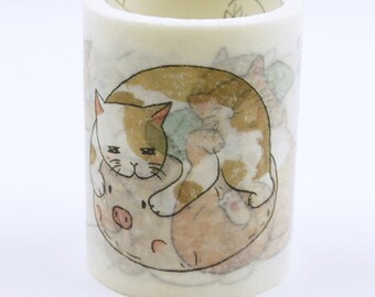 Cat Life 03 - Japanese Washi Masking Tape - 50mm wide - 2.2 yard