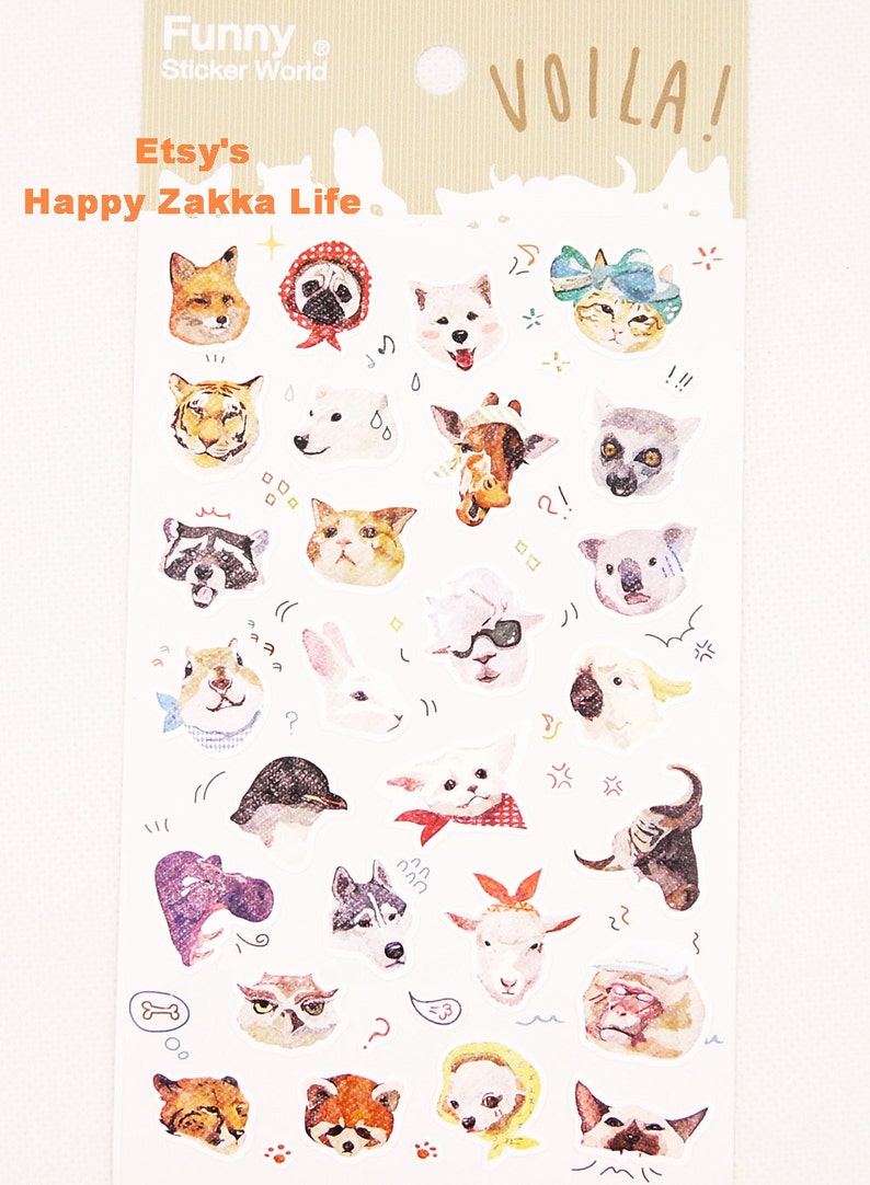 Voila Funny Sticker World Paper Deco Sticker 1 Sheet Etsy