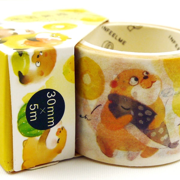 Otters - Japanese Washi Masking Tape - 30mm wide - 5.5 yard