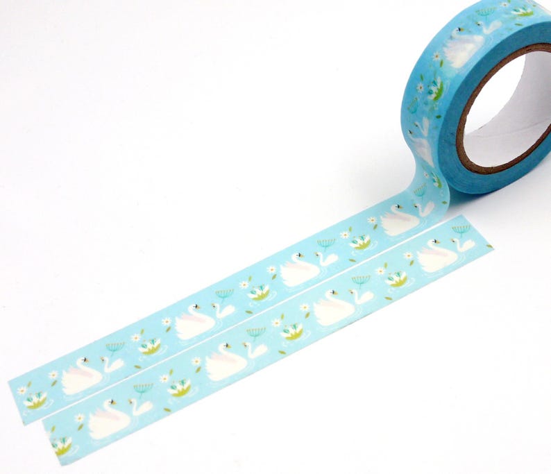Swan - Japansk Washi-maskeringstejp - 15 mm bred - 11 Yard bild 5
