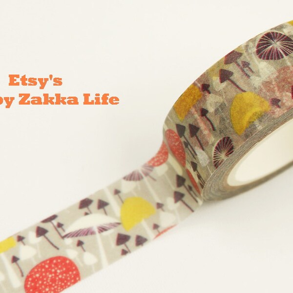 Bosque de setas - japonés Washi Masking Tape - 11 yardas