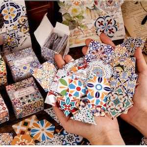 Carreaux à l'encaustique - Jeu de scellés pour étiquettes en papier - 150 pièces
