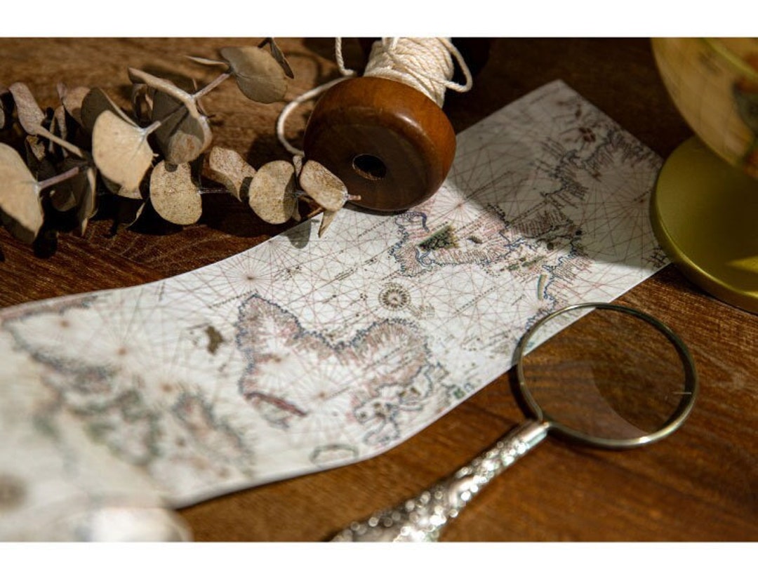 Treasure Map - Japanese Washi Paper Tape - 75mm Wide - 2.2 Yard - Etsy