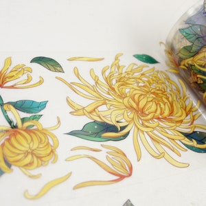 Chrysanten - Japanse PET-afplaktape - 60 mm breed - 2,2 yard