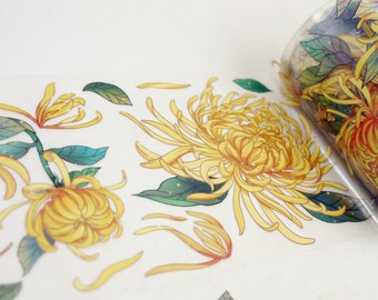 Chrysanthemums - Japanese PET masking tape - 60mm wide - 2.2 yard