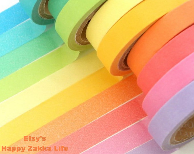Japanese Washi Masking Tape Set Rainbow Narrow Tape Set Etsy