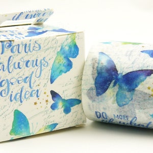 Violet butterfly - Japanese Washi Masking Tape - 50mm wide - 5.5 Yard