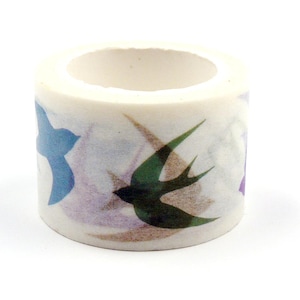 Peace, Love and Birds - Japanese Washi Paper Masking Tape - 25mm Wide - 5.5 Yard