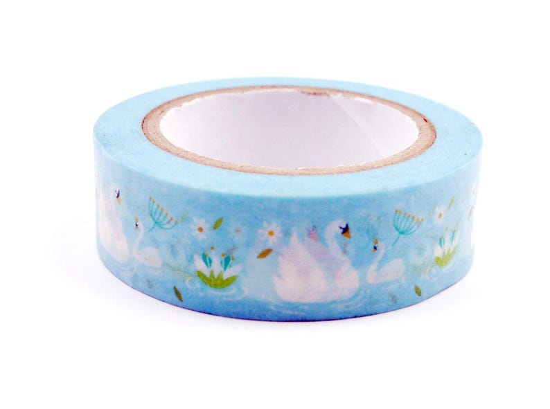 Swan - Japansk Washi-maskeringstejp - 15 mm bred - 11 Yard bild 1