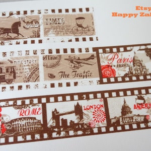 Plano de viagem - Fita adesiva japonesa Washi - 30 mm de largura - 3,3 jardas