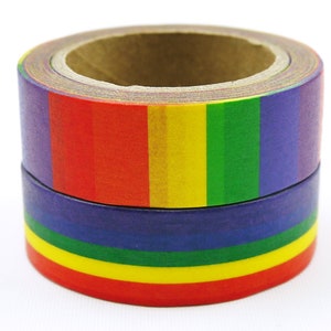 Double Rainbow - Japanse afplaktape set washipapier - 11 yard - 2 rollen