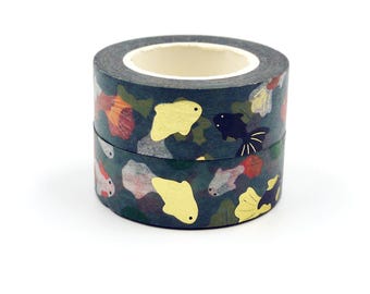Goldfish 02 - Japanese Washi Paper Masking Tape - 15mm wide - 5.5 yard - 1 roll