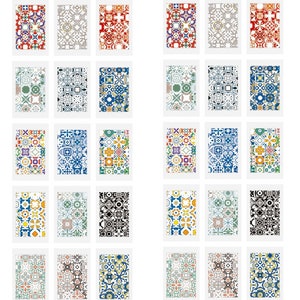 Azulejo 03 - Japanese Washi Masking Sticker Set - 45 pcs