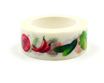 Vegetarian - Japanese Washi Masking Tape - 15mm wide - 5.5 yard